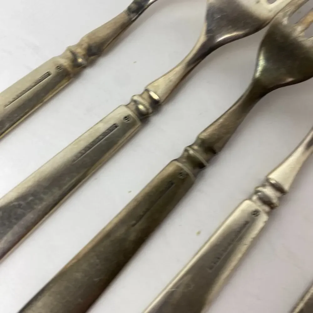 Antique Holmes & Edwards Forks Lot of 6 Silverplate Warranted 12